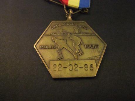 Schaatsmolentocht Alblasserwaard 22-2-1986, 50 Km